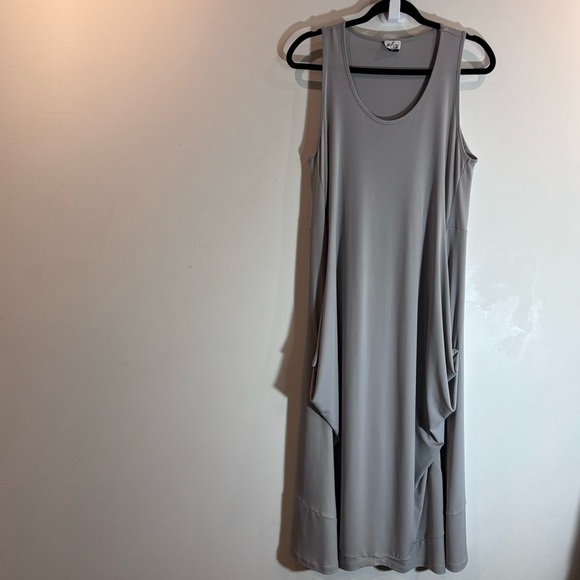 G!OZÉ Sz 1 Jersey Knit Sleeveless Slinky Lagenlook Parachute Style Maxi Dress - Picture 2 of 11